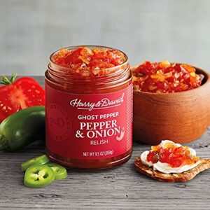 Al Amin Foods Harry and David Ghost Pepper and Onion Relish 2 Glass Jars Net Wt 9.5 (269g) each., Red