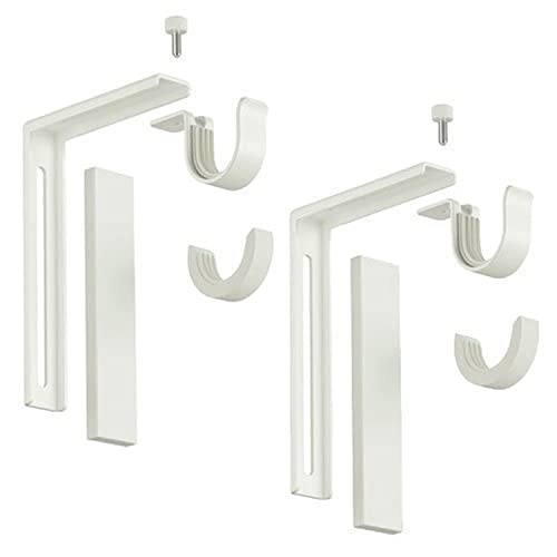 Ikea Curtain Rod Holder Bracket Wall/Ceiling Set Of 2 Steel White