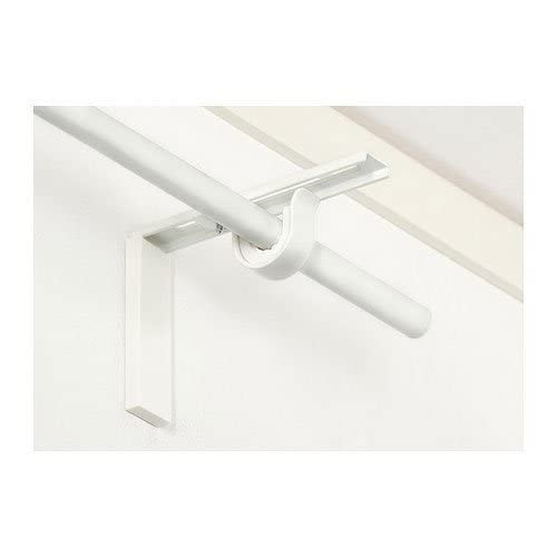 Ikea Curtain Rod Holder Bracket Wall/Ceiling Set Of 2 Steel White