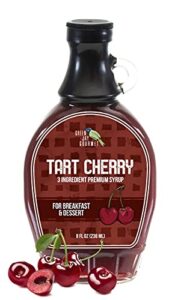 green jay gourmet tart cherry syrup – premium breakfast syrup with sweet cherries, cane sugar & lemon juice – all-natural, non-gmo pancake syrup, waffle syrup & dessert syrup – 8 ounces