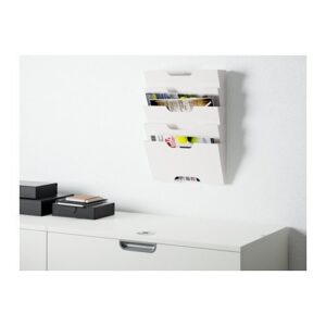 Ikea Kvissle 5 Shelve Metal Wall Magazine File Rack, White