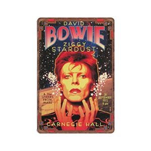 Dreacoss David Bowie & The Spiders from Mars Tin Signs 1972 Retro Funny Metal Sign Vintage Poster Wall Art for Kitchen Garden Bathroom Farm Home Coffee Decor Tin Sign, 8x12 inches, 8 x 12 inches