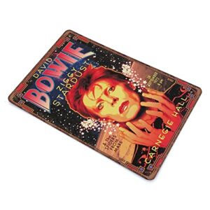 Dreacoss David Bowie & The Spiders from Mars Tin Signs 1972 Retro Funny Metal Sign Vintage Poster Wall Art for Kitchen Garden Bathroom Farm Home Coffee Decor Tin Sign, 8x12 inches, 8 x 12 inches