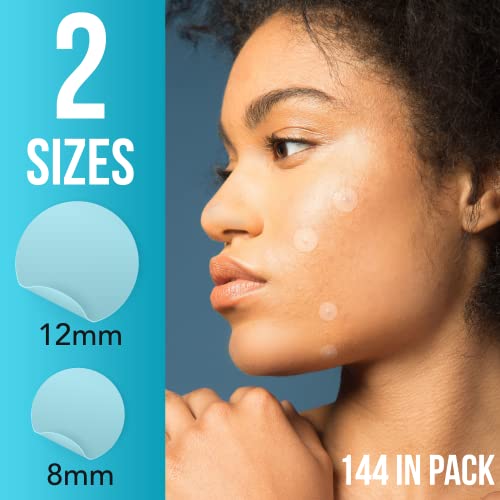 BRIGHTJUNGLE Pimple Patches for Face - Acne patches. Absorbing Cover, Invisible, Blemish Spot, Hydrocolloid, Skin Treatment, Facial Stickers, Two Sizes, Blends in with skin (144)