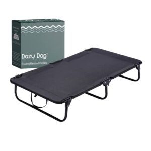 dazy dog elevated folding pet bed outdoor waterproof (large, black)