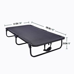 Dazy Dog Elevated Folding Pet Bed Outdoor Waterproof (Large, Black)