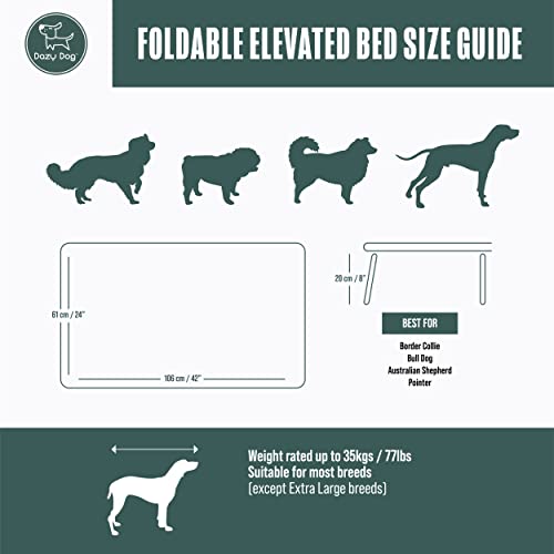 Dazy Dog Elevated Folding Pet Bed Outdoor Waterproof (Large, Black)