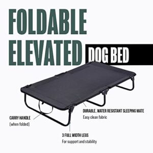 Dazy Dog Elevated Folding Pet Bed Outdoor Waterproof (Large, Black)