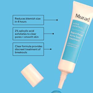 Murad Rapid Relief Acne Spot Treatment – Acne Control Max Strength 2% Salicylic Acid Clear Gel Blemish Remover - Fast Active Acne Relief Backed by Science.5 Oz