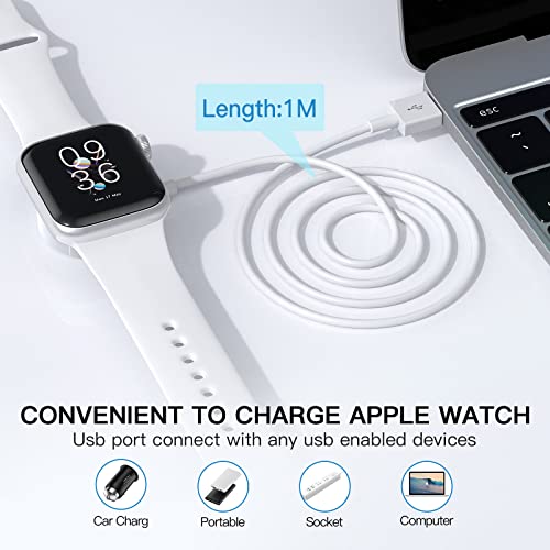 Watch Charger Compatible with Apple Watch Charger, Magnetic Charging Cable for iWatch Series 8/7/6/SE/5/4/3/2,Portable Wireless Charger with USB Charging Cord (3.3ft / 1m)