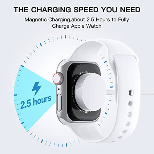 Watch Charger Compatible with Apple Watch Charger, Magnetic Charging Cable for iWatch Series 8/7/6/SE/5/4/3/2,Portable Wireless Charger with USB Charging Cord (3.3ft / 1m)