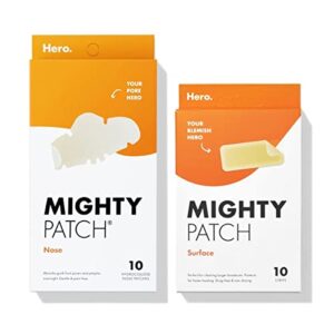 mighty patch xl patch duo from hero cosmetics – xl hydrocolloid patches for nose pores and large breakout areas (10 count)