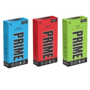 prime hydration drink mix variety pack – blueberry, lemon lime, tropical punch – packaging by obanic (18 on the go sticks)