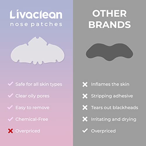 LivaClean 48 CT 24 Hydrocolloid Nose Strips & 24 Pimple Patches - Overnight Zits Pore Strip - Nose Hydrocolloid Patch for Oil Face - Large Nose Pimple Patch Mighty - Hero Acne Nose Patch Hydrocolloid