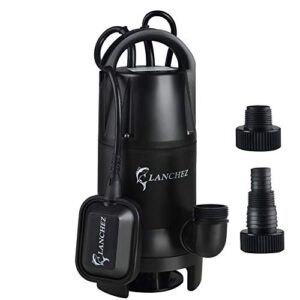 lanchez 1 hp submersible sump pump 4462gph clean & dirty water transfer pump with float switch for pool garden cellar pond