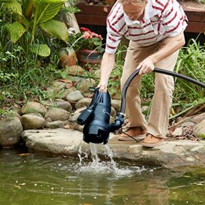 Lanchez 1 HP Submersible Sump Pump 4462GPH Clean & Dirty Water Transfer Pump with Float Switch for Pool Garden Cellar Pond