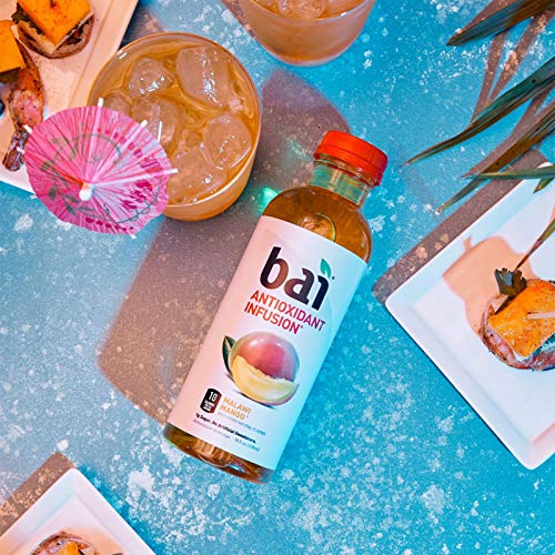 Bai Flavored Water, Rainforest Variety Pack, Antioxidant Infused Drinks, 18 Fluid Ounce Bottles, 12 Count, 3 Each of Brasilia Blueberry, Costa Rica Clementine, Malawi Mango, Sumatra Dragonfruit