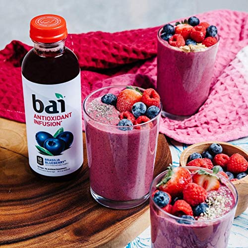 Bai Flavored Water, Rainforest Variety Pack, Antioxidant Infused Drinks, 18 Fluid Ounce Bottles, 12 Count, 3 Each of Brasilia Blueberry, Costa Rica Clementine, Malawi Mango, Sumatra Dragonfruit