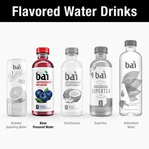 Bai Flavored Water, Rainforest Variety Pack, Antioxidant Infused Drinks, 18 Fluid Ounce Bottles, 12 Count, 3 Each of Brasilia Blueberry, Costa Rica Clementine, Malawi Mango, Sumatra Dragonfruit