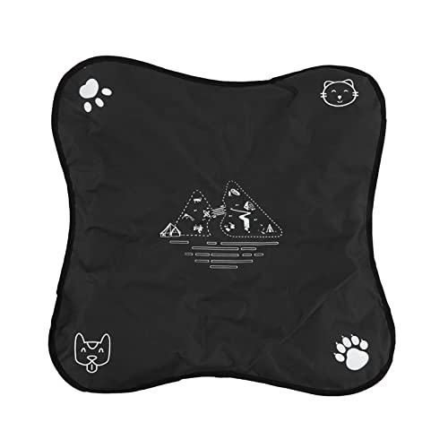Elevated Dog Bed, Anti Slip Foldable Comfortable Raised Dog Cots Beds Sturdy Bracket Wear Resistant Portable for Camping (Black)