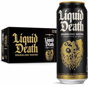 liquid death sparkling water, 16.9 oz cans (12-pack)