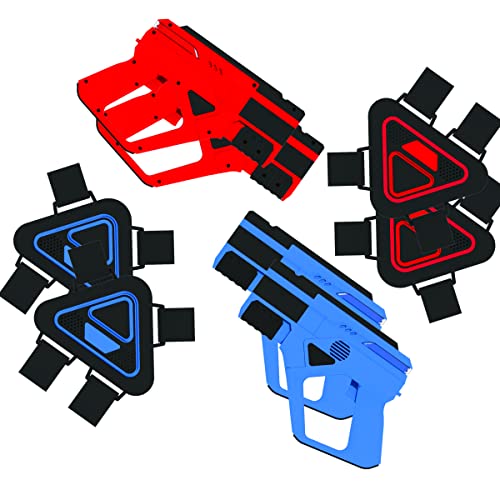 Sharper Image Four-Player Battle Electronic Tag Gun Blaster & Vest Armor Set of 4, Safe for Kids and Adults, Indoor & Outdoor Battle Games, Multiplayer Team Mode