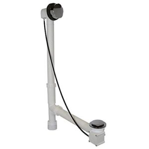 everbilt cable drive 1-1/2 in. white poly pipe bath waste and overflow drain in chrome