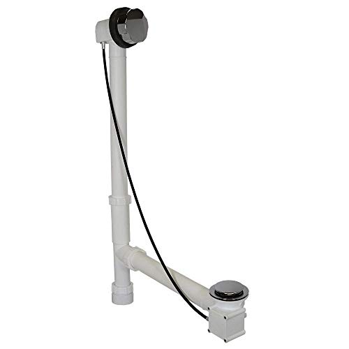 Everbilt Cable Drive 1-1/2 in. White Poly Pipe Bath Waste and Overflow Drain in Chrome