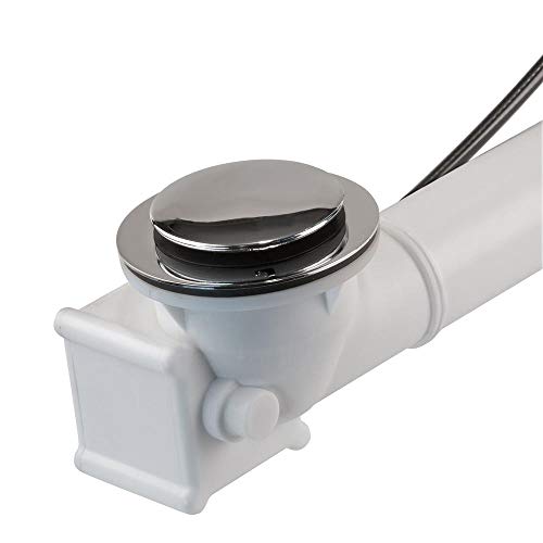 Everbilt Cable Drive 1-1/2 in. White Poly Pipe Bath Waste and Overflow Drain in Chrome