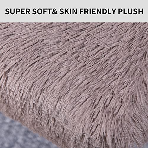 WELLYELO 4" Memory Foam Medium Dog Bed Fluffy Plush Dog Beds for Medium Dogs Orthopedic Egg Crate Foam Dog Bed Dog Crate Pad Washable Pet Bed Kennel Pad (30x20x4,Light Brown)