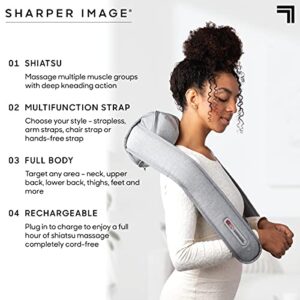 Sharper Image Shiatsu Full Body Multifunction Cordless Massager, Wireless & Rechargeable - Best Massage for Neck Back Shoulders Feet Legs, Holiday Gift