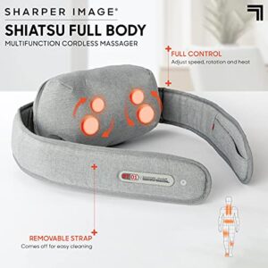 Sharper Image Shiatsu Full Body Multifunction Cordless Massager, Wireless & Rechargeable - Best Massage for Neck Back Shoulders Feet Legs, Holiday Gift