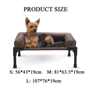 UEIDIHI Elevated Dog Bed with Bolster, Durable Breathable Raised Dog Beds, Removable Washable Pet Cot, Indoor/Outdoor Waterproof Soft Pet Bed for Small, Medium and Large Dogs,107 * 76 * 19cm