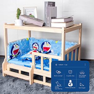 Bedside Table Elevated Dog Bed, with Bedding, All Solid Wood Frame, Off The Ground, Moisture-Proof, Removable Wooden Pet Bed,XL