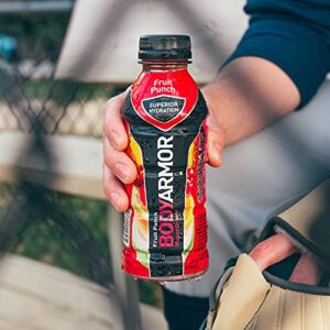 BODYARMOR Sports Drink Sports Beverage, Fruit Punch, Natural Flavors With Vitamins, Potassium-Packed Electrolytes, Perfect For Athletes, 16 Fl Oz (Pack of 12)