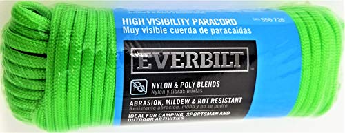 Everbilt 1/8 in. x 50 ft. Neon Green High Visibility Paracord Polypropylene Rope