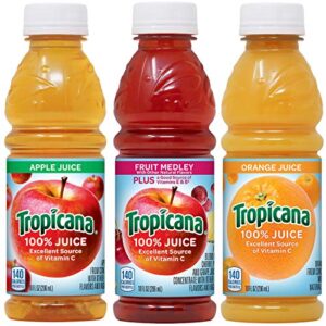 tropicana 100% juice 3-flavor classic variety pack,10 fl oz (pack of 24)