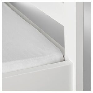 IKEA Len 28"x52" Fitted 100% Cotton Crib Sheets, White - Package Quantity: 2 Sheets