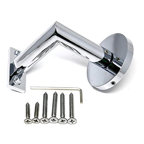 Everbilt Decorative Wall Mount Stair Handrail Bracket in Steel Chrome - Supporting 250 lbs for Handrails at Any Angle in Hallways or Stairwells