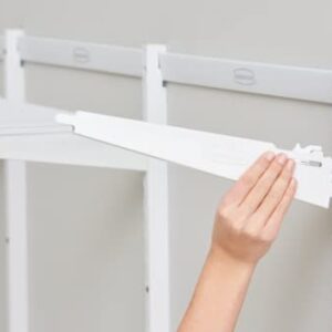 Rubbermaid Expandable Closet Shelf Kit, 2-4 ft., White, for Home/Closet/Garage/Laundry/Mudroom/Basement/House