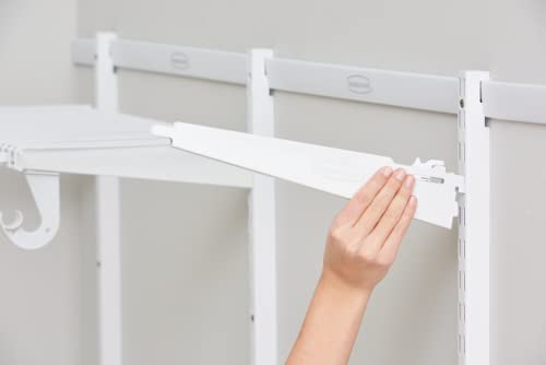 Rubbermaid Expandable Closet Shelf Kit, 2-4 ft., White, for Home/Closet/Garage/Laundry/Mudroom/Basement/House