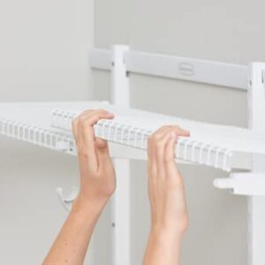 Rubbermaid Expandable Closet Shelf Kit, 2-4 ft., White, for Home/Closet/Garage/Laundry/Mudroom/Basement/House