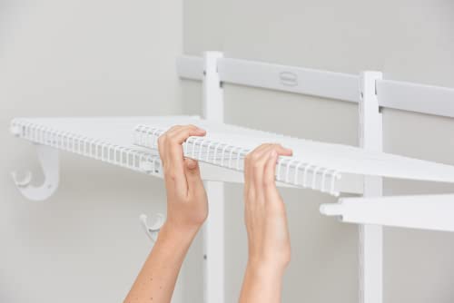 Rubbermaid Expandable Closet Shelf Kit, 2-4 ft., White, for Home/Closet/Garage/Laundry/Mudroom/Basement/House