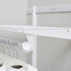 Rubbermaid Expandable Closet Shelf Kit, 2-4 ft., White, for Home/Closet/Garage/Laundry/Mudroom/Basement/House