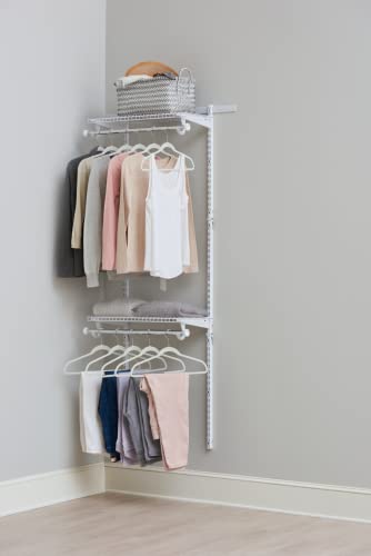 Rubbermaid Expandable Closet Shelf Kit, 2-4 ft., White, for Home/Closet/Garage/Laundry/Mudroom/Basement/House