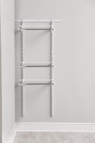 Rubbermaid Expandable Closet Shelf Kit, 2-4 ft., White, for Home/Closet/Garage/Laundry/Mudroom/Basement/House