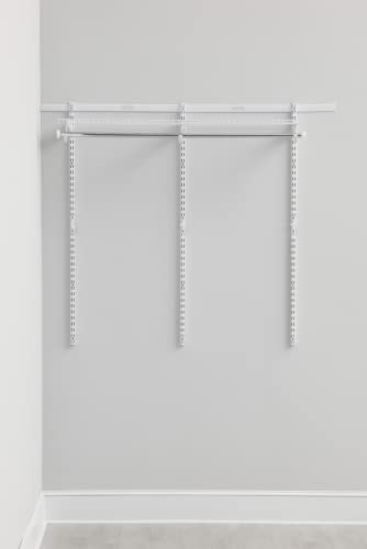 Rubbermaid Expandable Closet Shelf Kit, 2-4 ft., White, for Home/Closet/Garage/Laundry/Mudroom/Basement/House