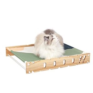 SPRICHIC Cooling Elevated Pet Bed - Original Dog & Cat Cot with Solid Wood Raised Stand for Indoor and Outdoor, Kitten Puppy Hammock, No Pattern