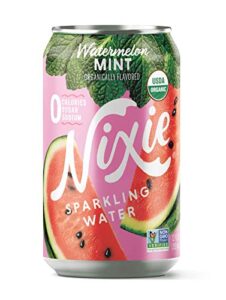 nixie sparkling water, watermelon mint | 12 fl oz cans, 24 pack | organic, non-gmo, 0 calories, 0 sugar, 0 sodium
