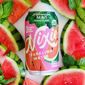 Nixie Sparkling Water, Watermelon Mint | 12 fl oz cans, 24 pack | Organic, Non-GMO, 0 Calories, 0 Sugar, 0 Sodium